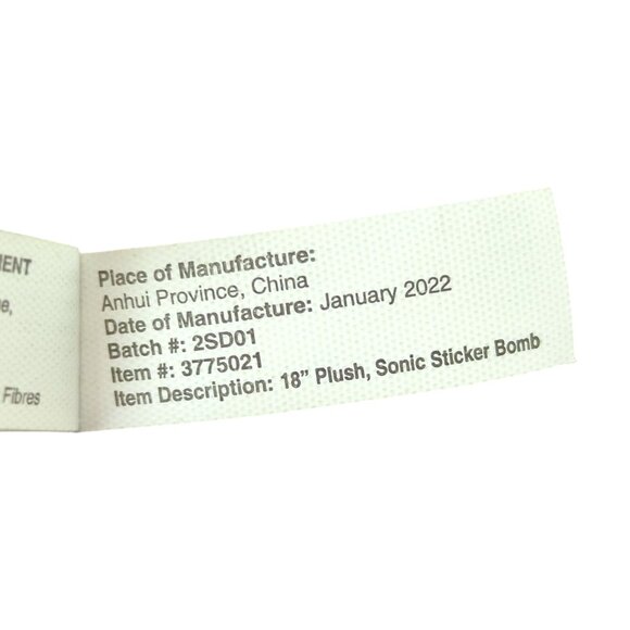 Toy Factory Sonic‎ The Hedgehog Plush Toy 18" Sticker Bomb Design Multicolor - Picture 11 of 15